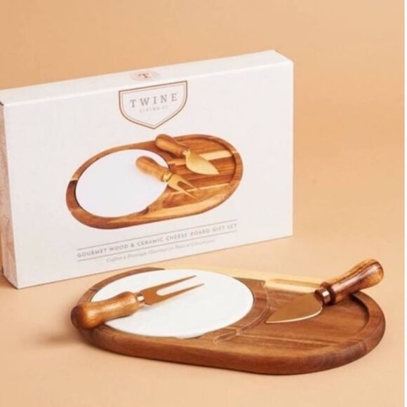 Twine Living Acacia Wood and Ceramic Cheese Board - Picture 2 of 6